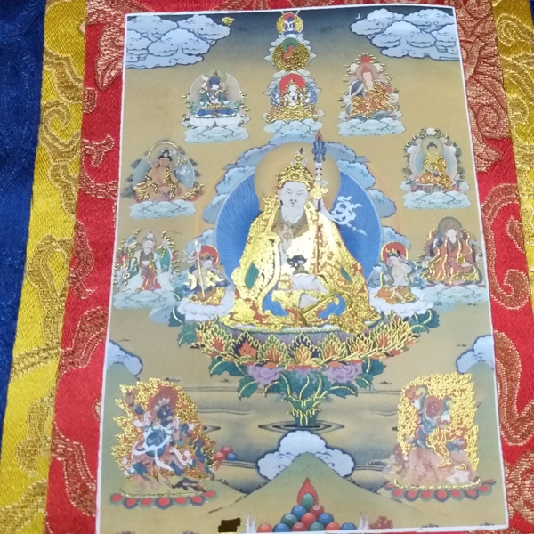 Tranh Thangka Madala Tổ Liên Hoa Sinh Padmasambvaha_35x20cm